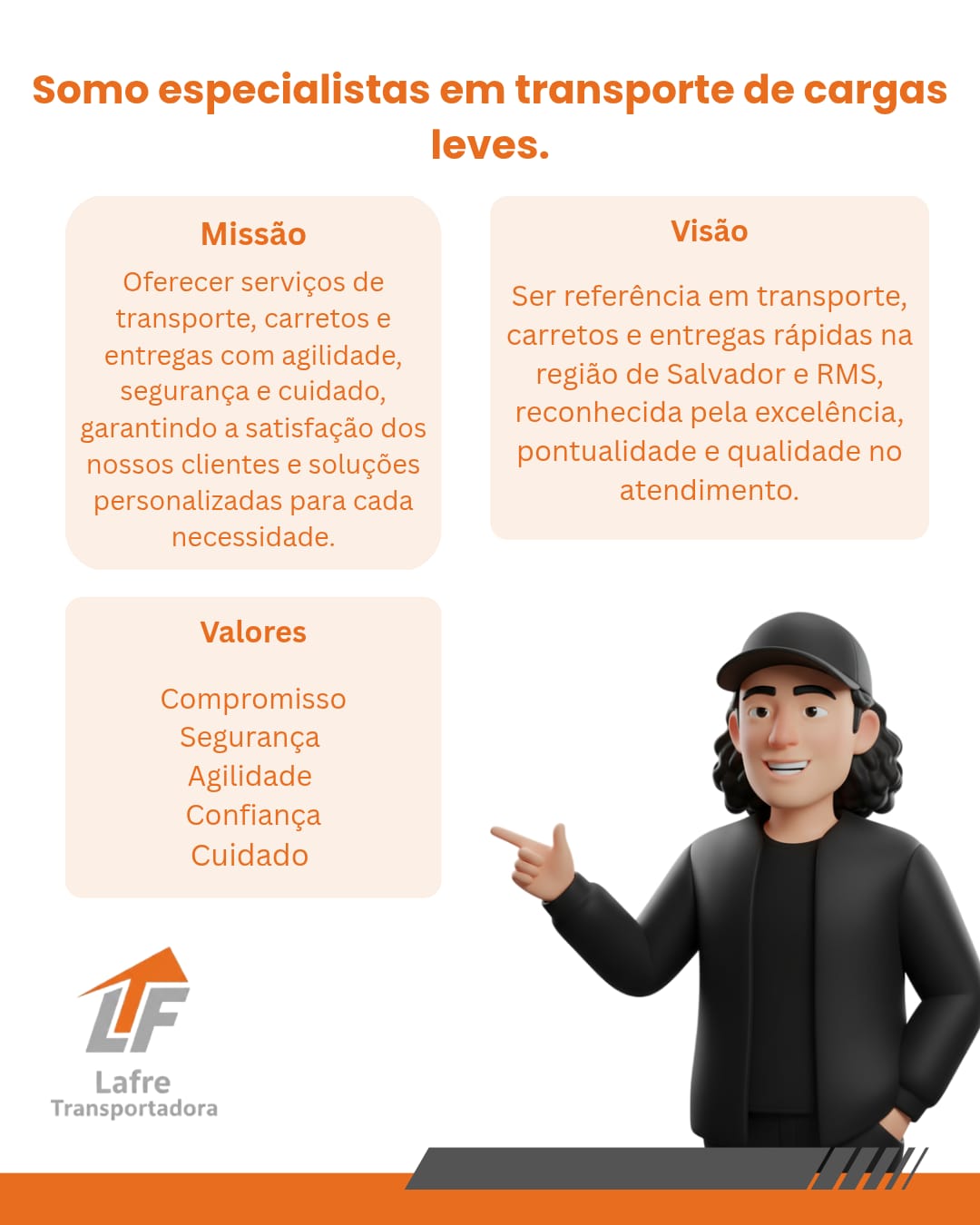 Missão, Visão e Valores da Lafre Transportadora